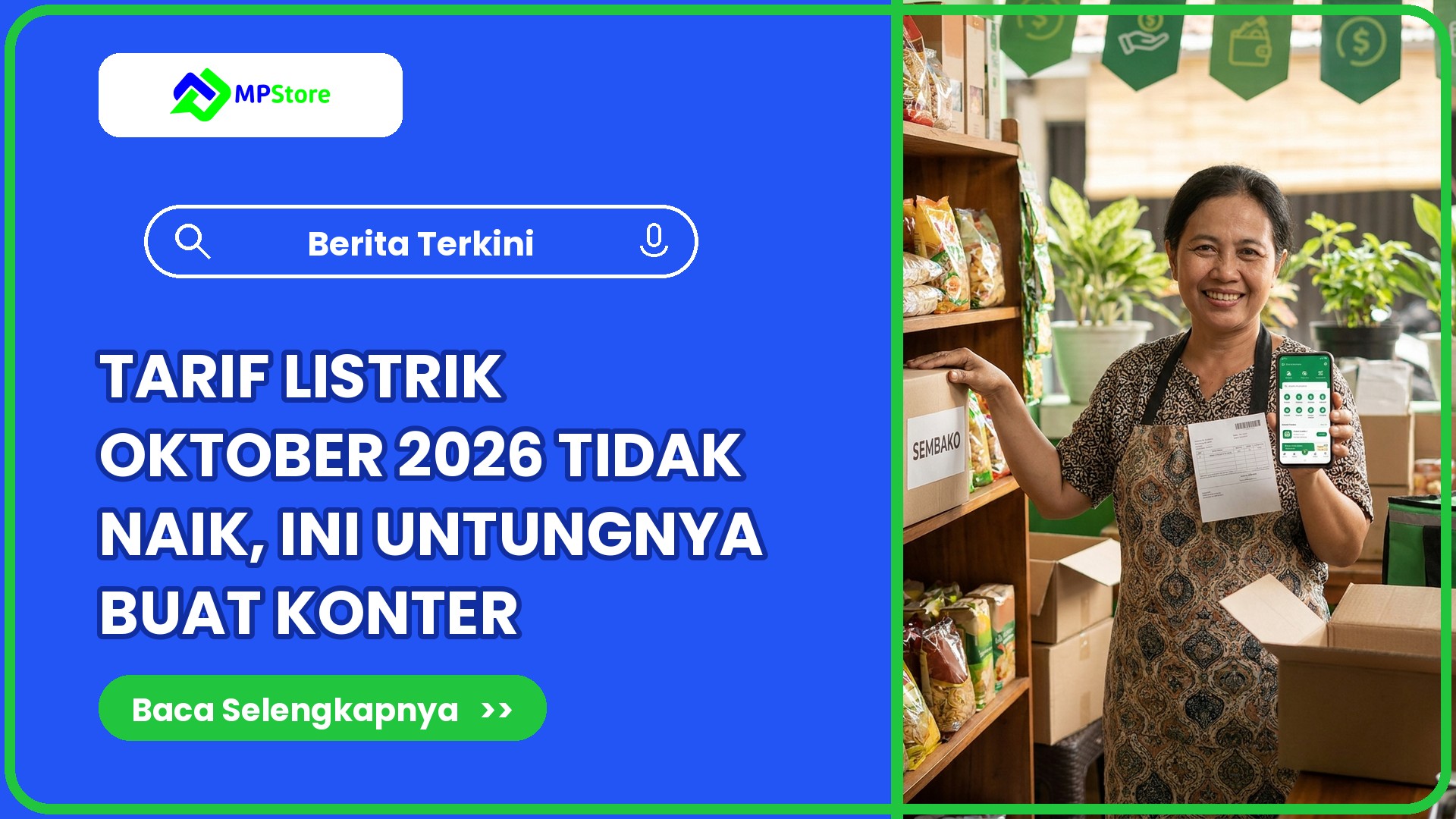 Tarif Listrik Oktober 2026 Tidak Naik, Ini Untungnya buat Konter Token PLN